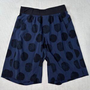 Lululemon Shorts Mens Small Pace Breaker 11” Blue Black Gym Running Linerless